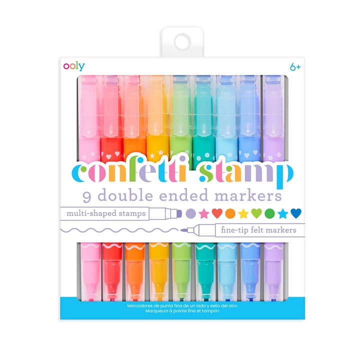 Confetti Stamp Double-Ended Markers - Set of 9 lets you draw a pretty picture