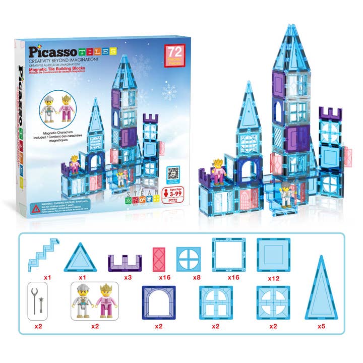 Magnetic Building Tiles Immerse in the Ice Winter Theme with these translucent blocks, offering a captivating visual journey for kids