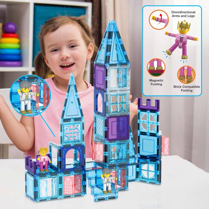 Magnetic Building Tiles Immerse in the Ice Winter Theme with these translucent blocks, offering a captivating visual journey for kids