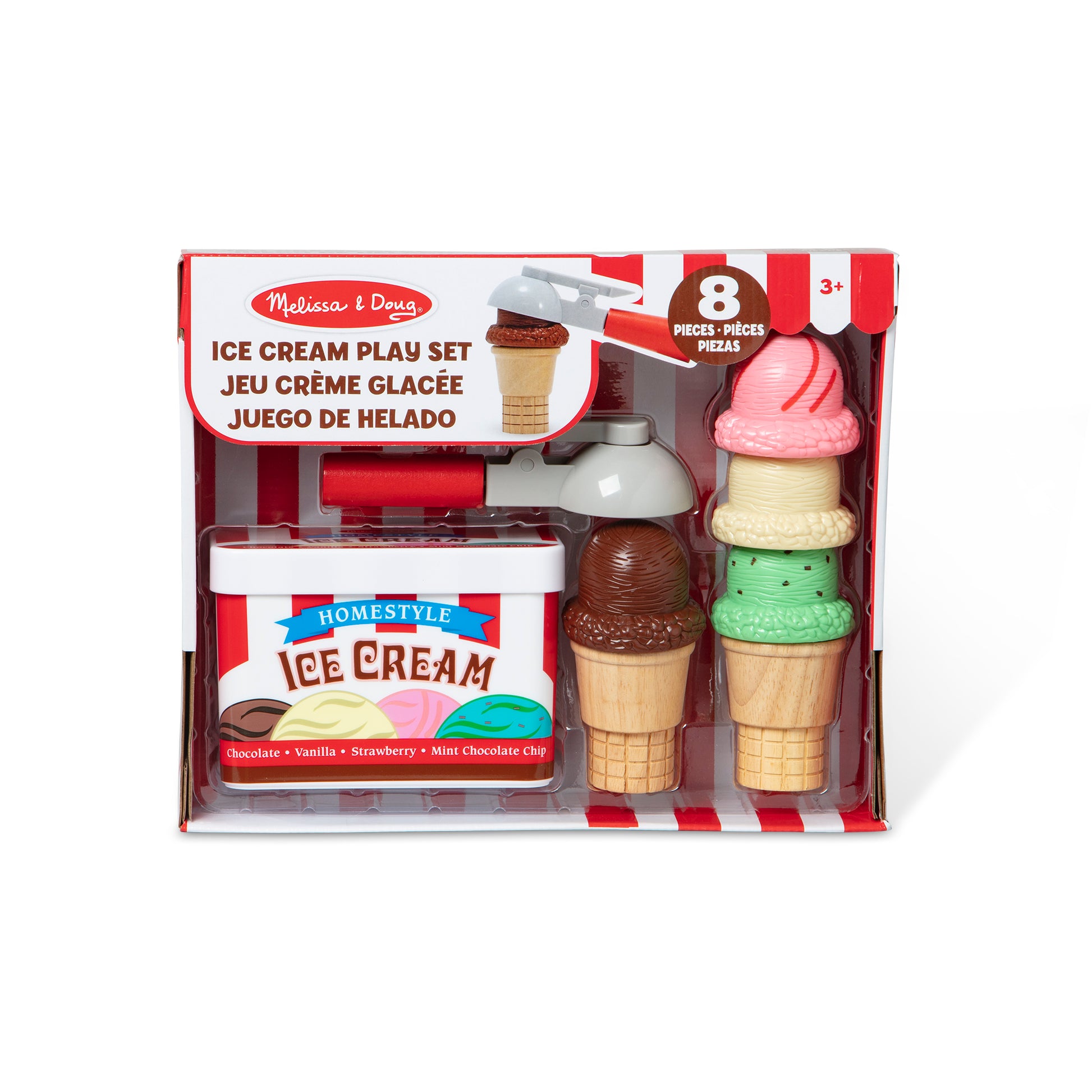 Melissa & Doug ice cream play set packaging on a white background
