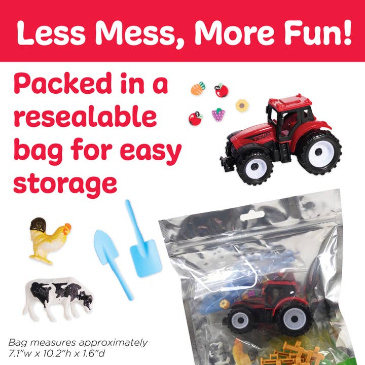 Sensory Pack Farm On the Go Sensory Play Set for Kids with tractors and animals