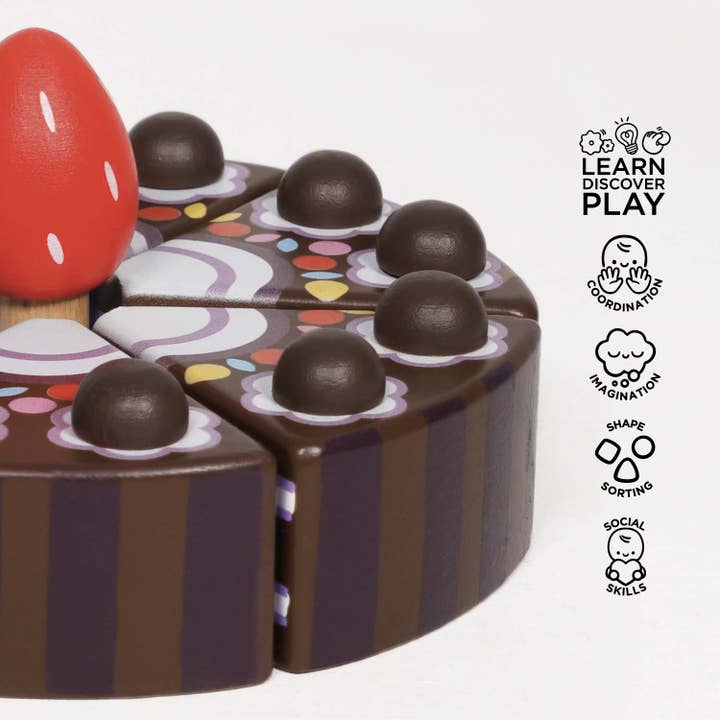 Chocolate Gateau Sliceable Cake Toy for children
