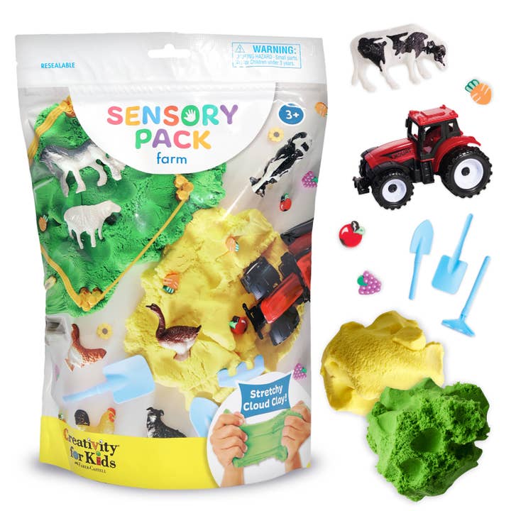 Sensory Pack Farm On the Go Sensory Play Set for Kids with tractors and animals