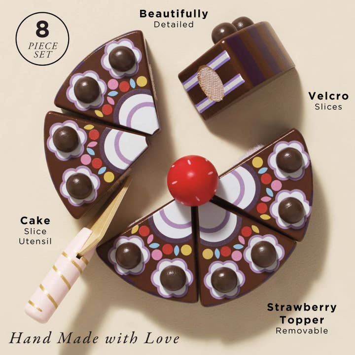Chocolate Gateau Sliceable Cake Toy for children