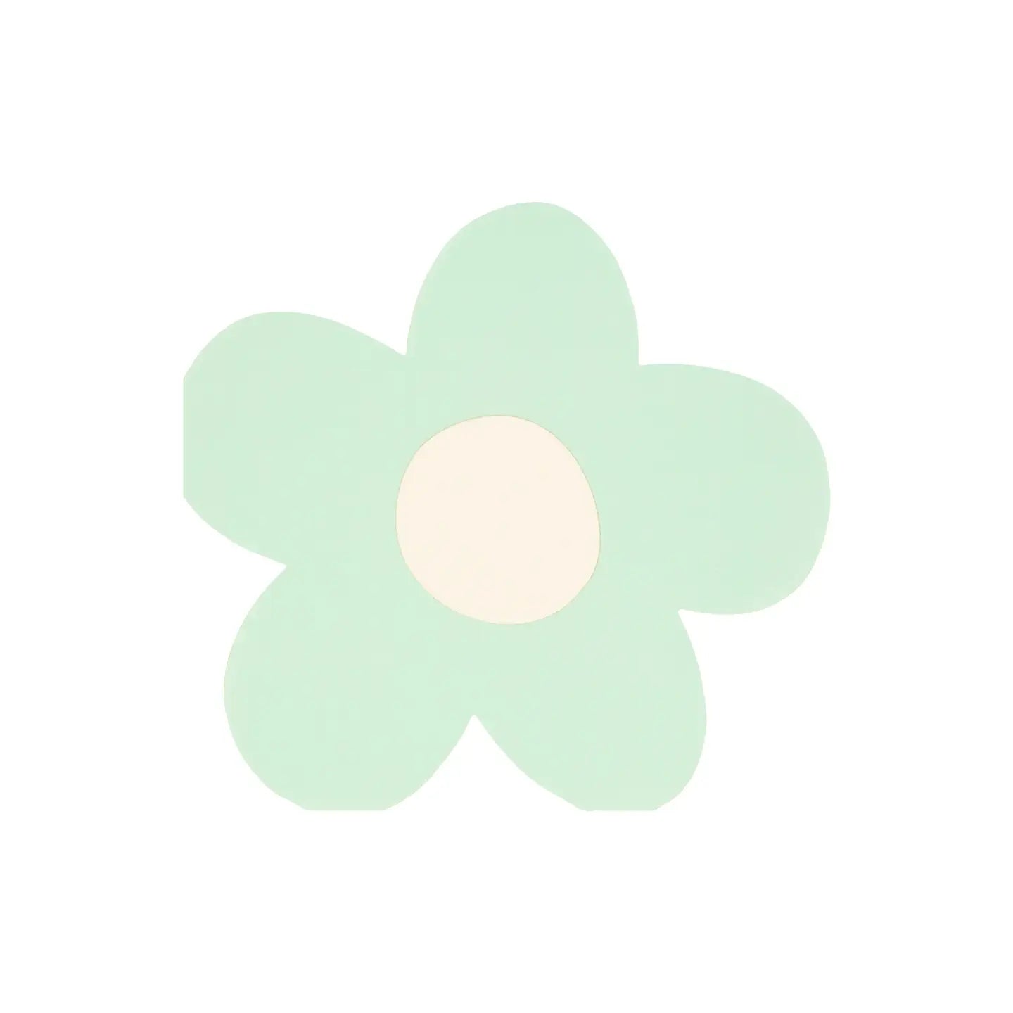 Simple green flower shape on a white background