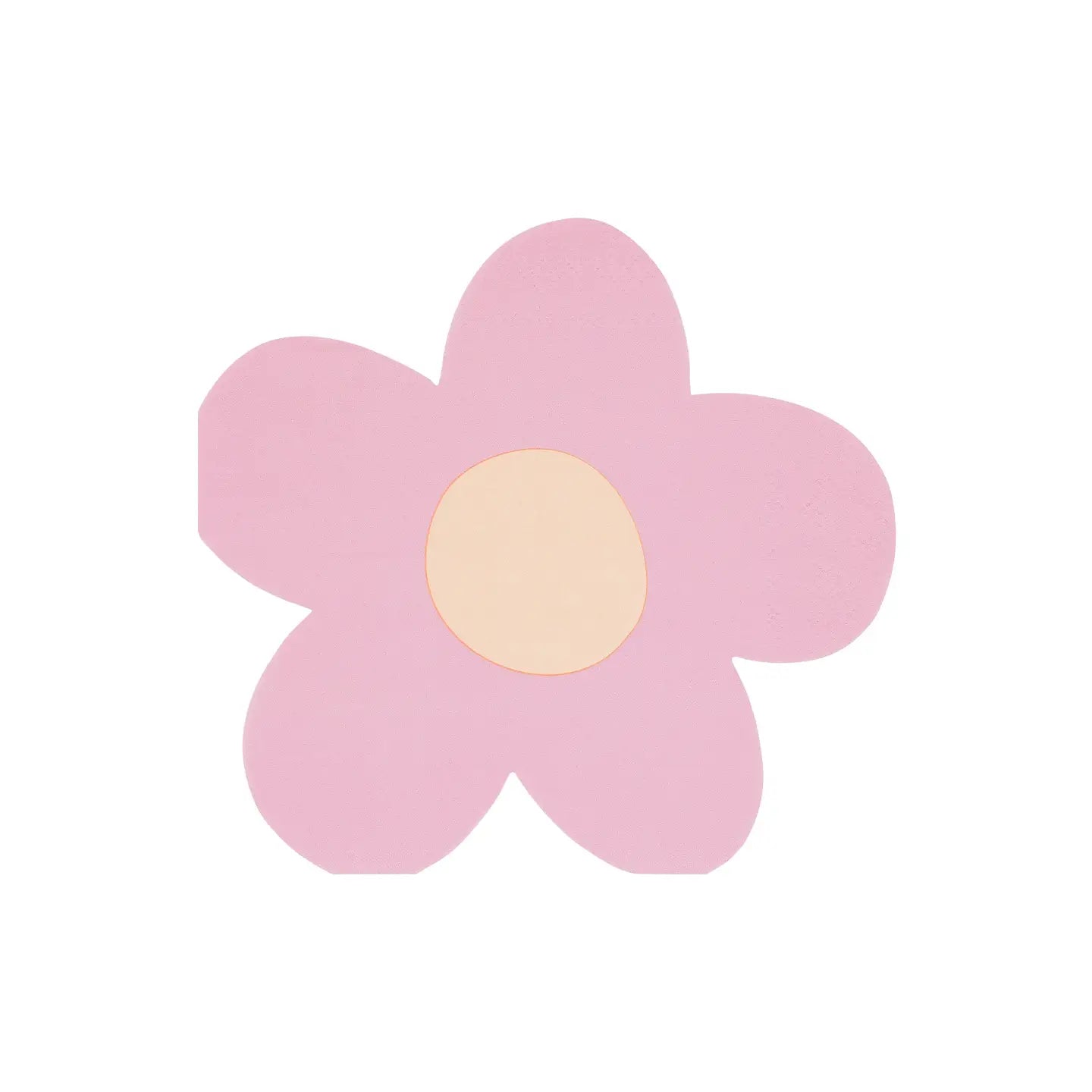 Pink flower-shaped object on a white background