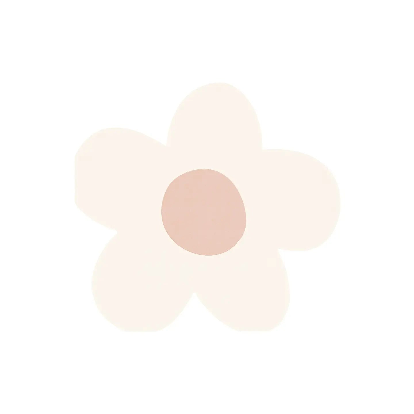 Floral-shaped object with a pink center on a white background