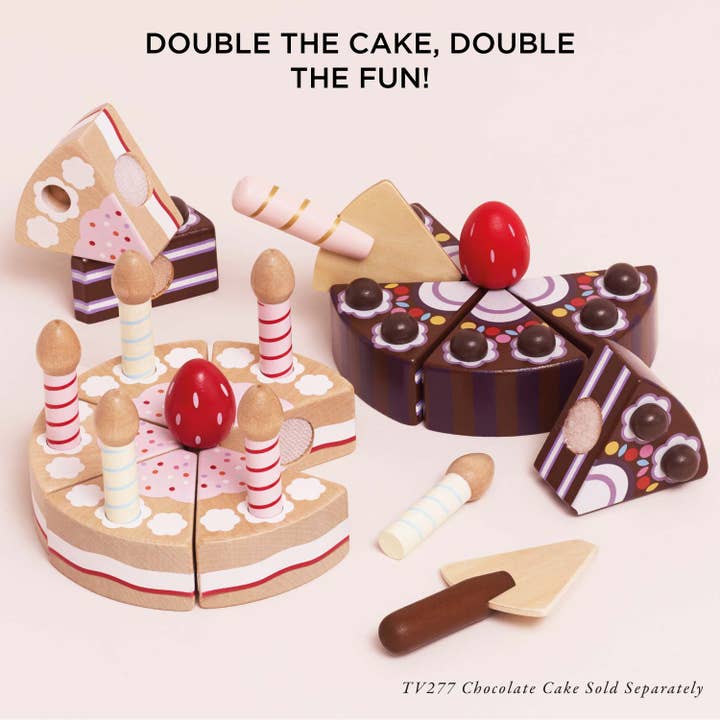 Chocolate and Vanilla Gateau Sliceable Cake Toy for children