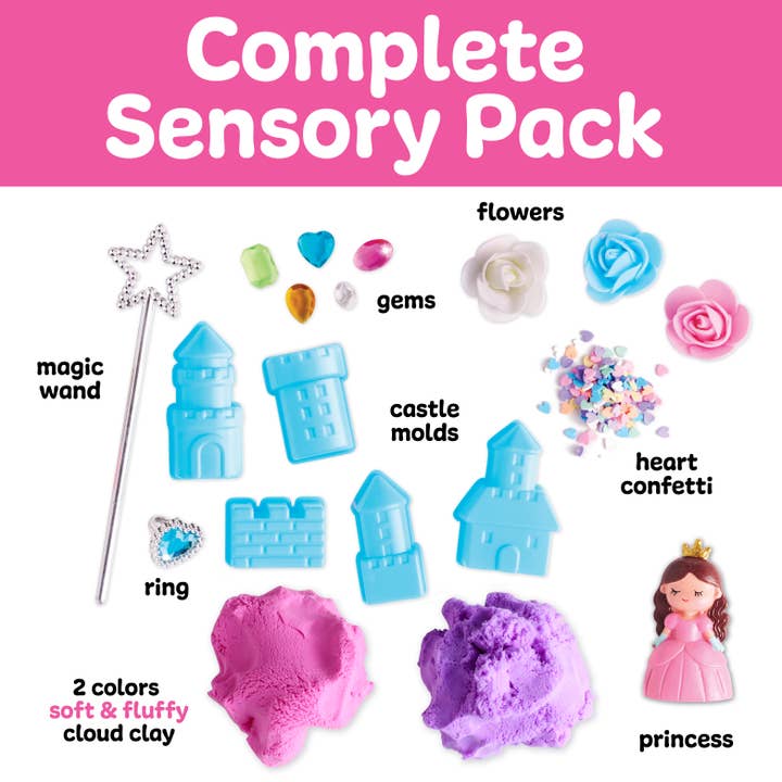 Sensory Pack Princess On the Go Play Set for Kids with princesses, castles and magic wands