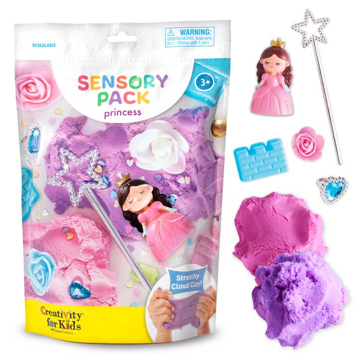 Sensory Pack Princess On the Go Play Set for Kids with princesses, castles and magic wands