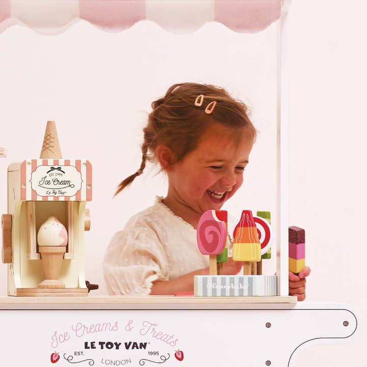 Wooden Ice Lollies & Popsicles set, Hand-painted and is made with sturdy wooden base